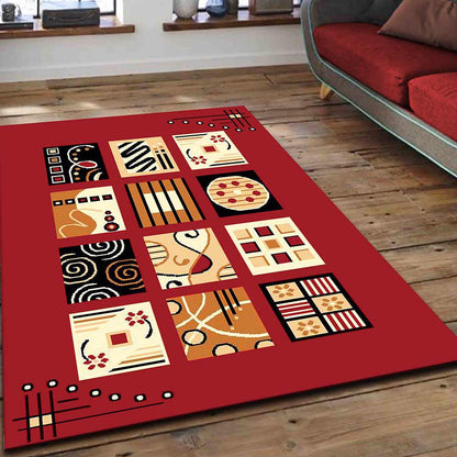 Rugs, (Presto) ICLMH669REDC4X5, Red Color Traditional Carpet-IM15933-44X68 inches