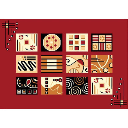 Rugs, (Presto) ICLMH669REDC6X8, Red Color Traditional Carpet-IM15933-72X94 inches