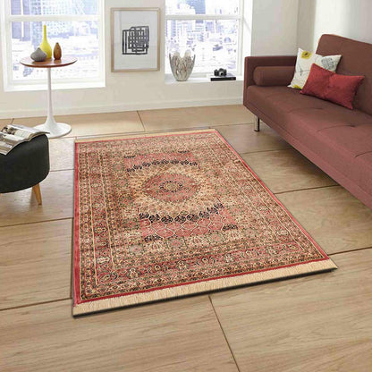 Rugs, (Presto) ICLVI43ORANGEC4X6, Orange Traditional Silk Carpet-IM15936-48X72 inches