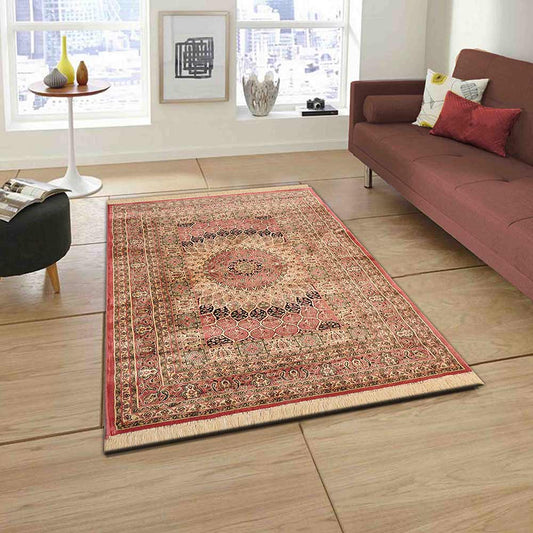 Rugs, (Presto) ICLVI43ORANGEC5X7, Orange Traditional Silk Carpet-IM15936-60X84 inches