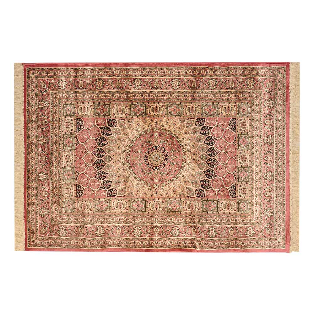 Rugs, (Presto) ICLVI43ORANGEC4X6, Orange Traditional Silk Carpet-IM15936-48X72 inches