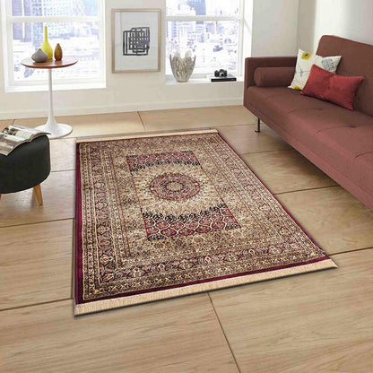 Rugs, (Presto) ICLVI43REDC4X6, Red Traditional Silk Carpet-IM15937-48X72 inches