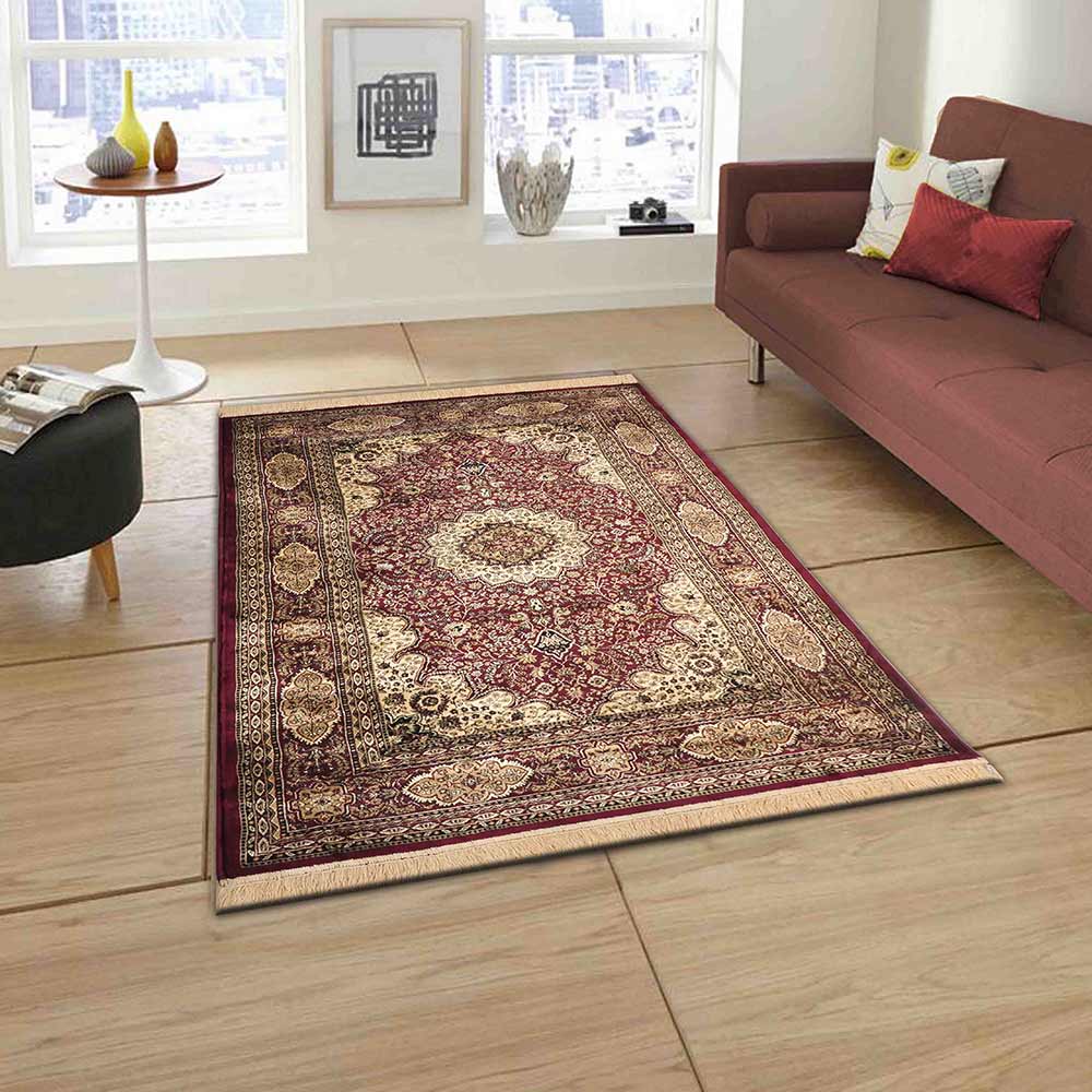 Rugs, (Presto) ICLVI45REDC4X6, Red Traditional Silk Carpet-IM15939-48X72 inches