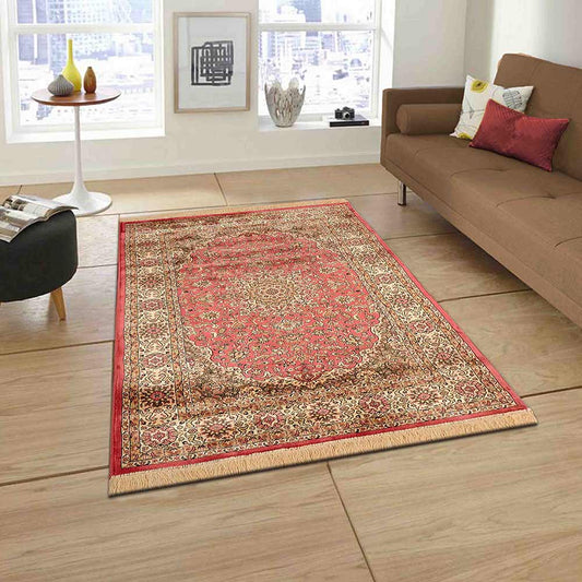 Rugs, (Presto) ICLVI50ORANGEC4X6, Orange Traditional Silk Carpet-IM15941-48X72 inches