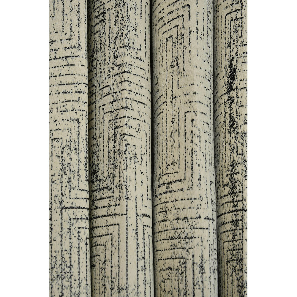 Curtain, (Presto) ICADN51_W2, Beige & Black color Textured Door curtain Set of 2, Curtain-IM15944-44X60 inches