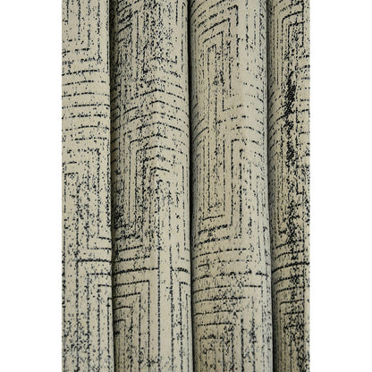 Curtain, (Presto) ICADN51_D2, Beige & Black color Textured Door curtain Set of 2, Curtain-IM15944