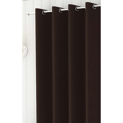 Curtain, (Presto) ICBLK23_D2, Dark Brown colour solid Door curtain Set of 2 , Curtain-IM15956-44X84 inches