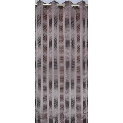 Curtain, (Presto) ICDDM102_LD2, Brown colour Abstract Door curtain Set of 2, Curtain-IM15958-44X108 inches