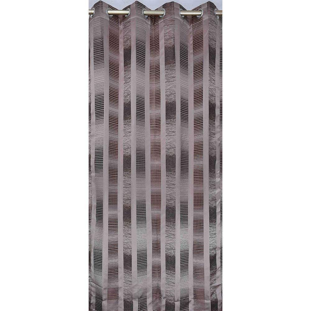 Curtain, (Presto) ICDDM102_D2, Brown colour Abstract Door curtain Set of 2, Curtain-IM15958