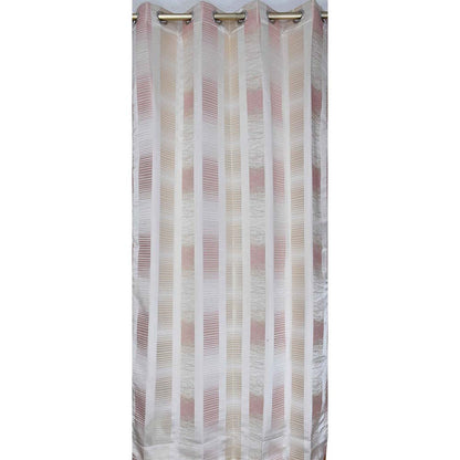 Curtain, (Presto) ICDDM104_W2, Pink colour Abstract Door curtain Set of 2, Curtain-IM15960-44X60 inches