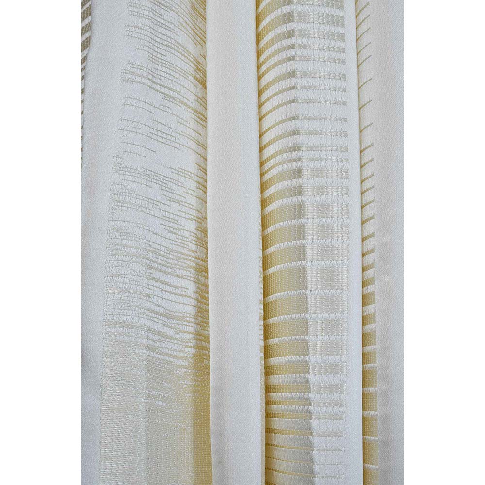 Curtain, (Presto) ICDDM106_LD2, White colour Abstract Door curtain Set of 2, Curtain-IM15962-44X108 inches