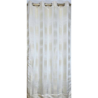 Curtain, (Presto) ICDDM106_LD2, White colour Abstract Door curtain Set of 2, Curtain-IM15962-44X108 inches