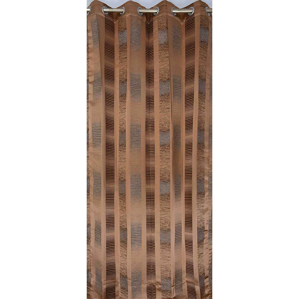 Curtain, (Presto) ICDDM108_LD2, Brown colour Abstract Door curtain Set of 2, Curtain-IM15964-44X108 inches