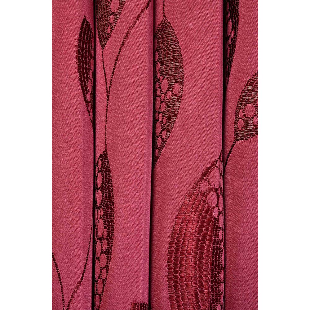 Curtain, (Presto) ICDDM111_W2, Red colour Abstract Door curtain Set of 2, Curtain-IM15966-44X60 inches