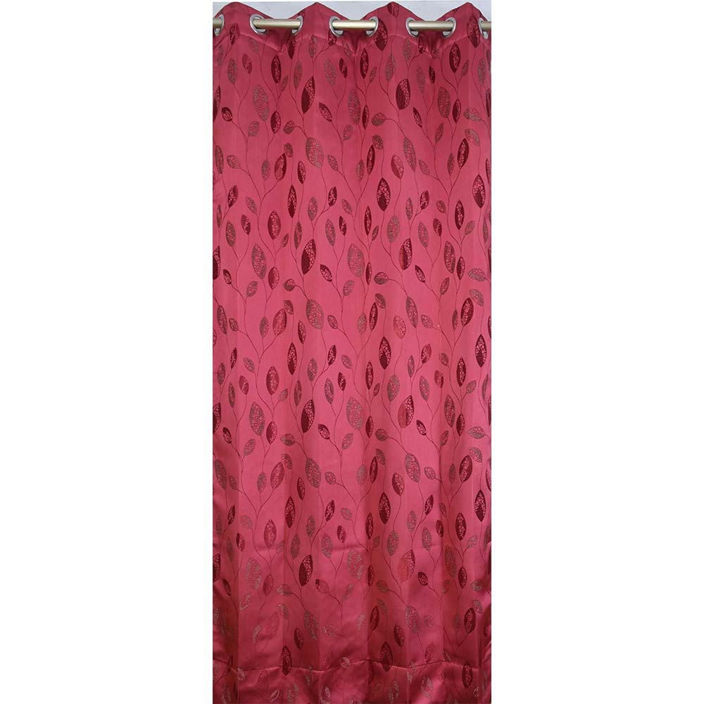 Curtain, (Presto) ICDDM111_LD2, Red colour Abstract Door curtain Set of 2, Curtain-IM15966-44X108 inches