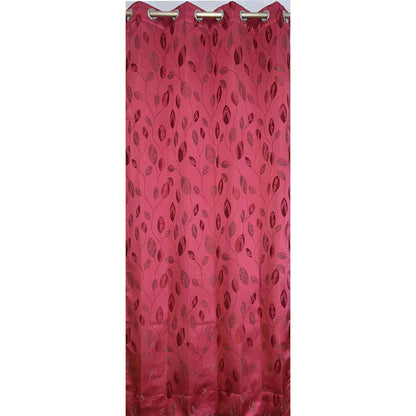 Curtain, (Presto) ICDDM111_D2, Red colour Abstract Door curtain Set of 2, Curtain-IM15966