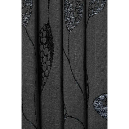 Curtain, (Presto) ICDDM115_LD2, Black colour Abstract Door curtain Set of 2, Curtain-IM15969-44X108 inches