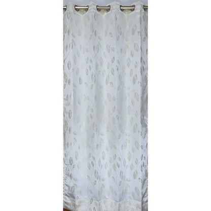 Curtain, (Presto) ICDDM116_LD2, White colour Abstract Door curtain Set of 2, Curtain-IM15970-44X108 inches