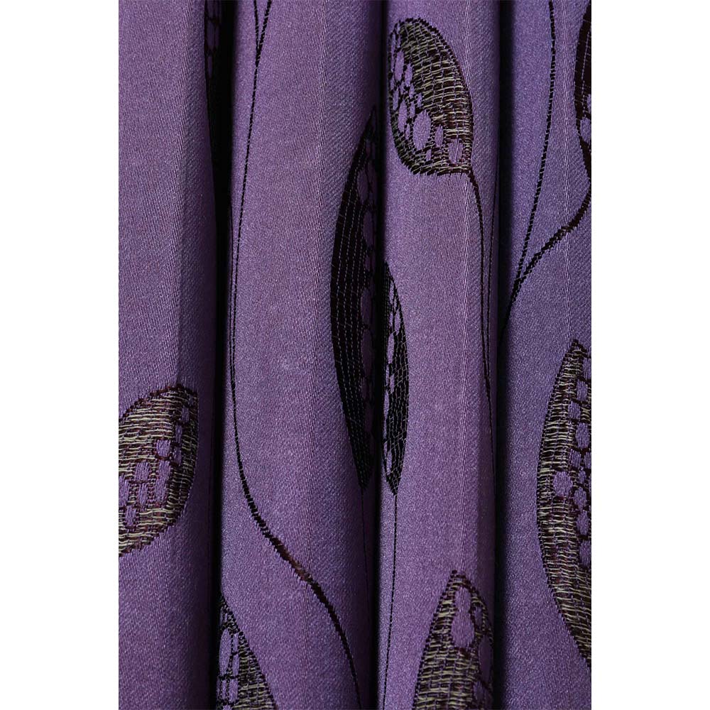 Curtain, (Presto) ICDDM117_LD2, Purple colour Abstract Door curtain Set of 2, Curtain-IM15971-44X108 inches