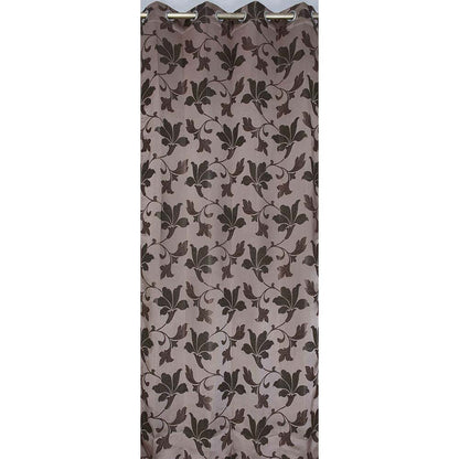 Curtain, (Presto) ICDDM122_LD2, Brown colour Abstract Door curtain Set of 2, Curtain-IM15973-44X108 inches