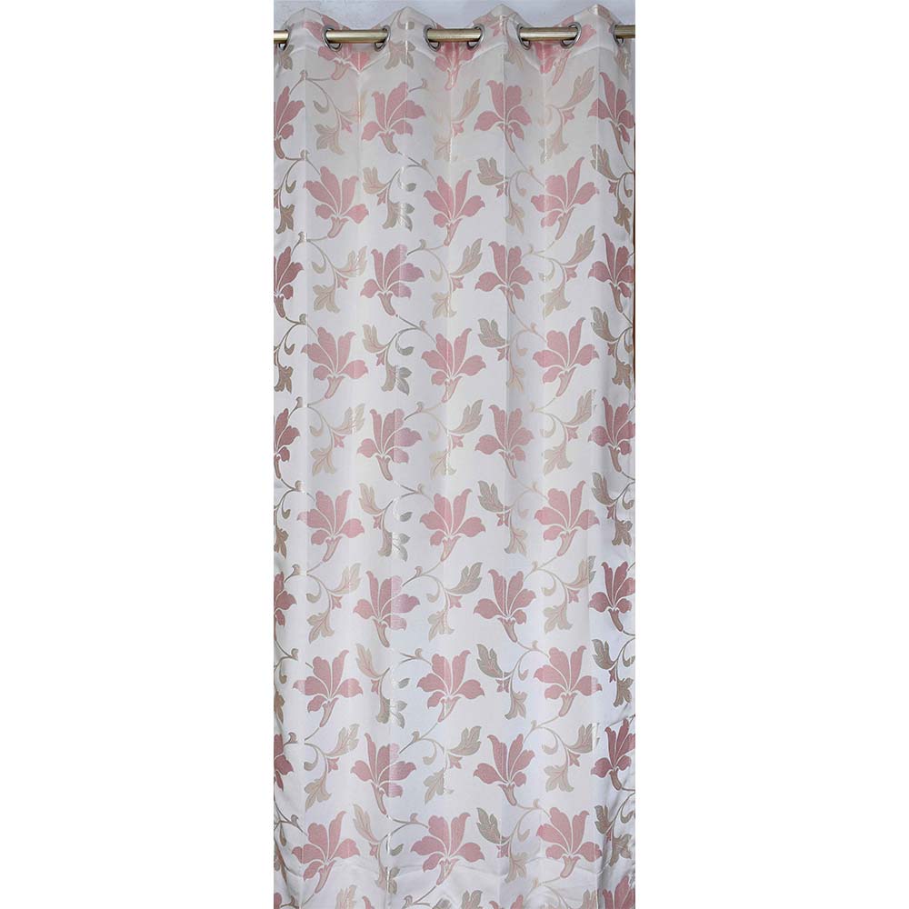 Curtain, (Presto) ICDDM124_LD2, Pink colour Abstract Door curtain Set of 2, Curtain-IM15974-44X108 inches