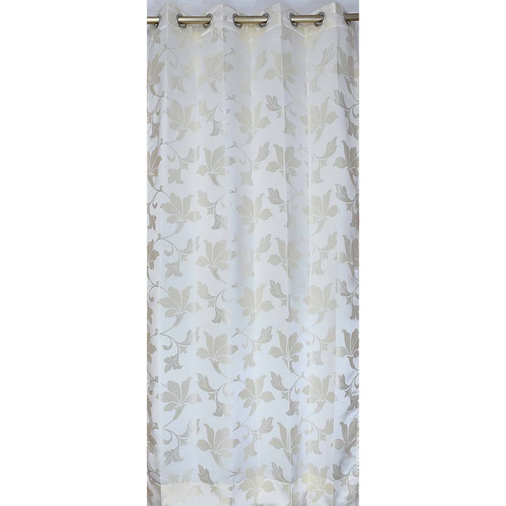 Curtain, (Presto) ICDDM126_LD2, White colour Abstract Door curtain Set of 2, Curtain-IM15975-44X108 inches