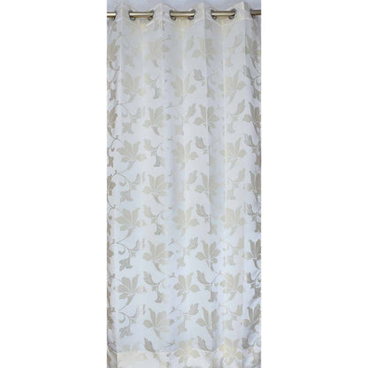 Curtain, (Presto) ICDDM126_LD2, White colour Abstract Door curtain Set of 2, Curtain-IM15975-44X108 inches