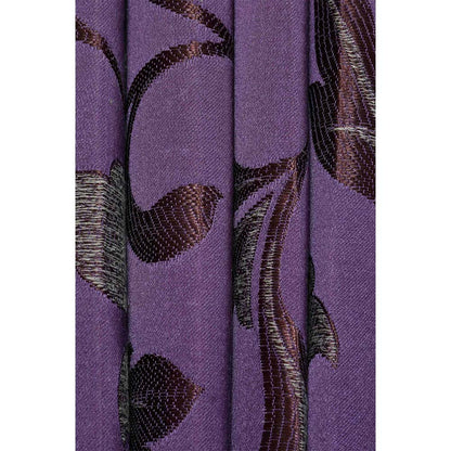 Curtain, (Presto) ICDDM127_LD2, Purple colour Abstract Door curtain Set of 2, Curtain-IM15976-44X108 inches