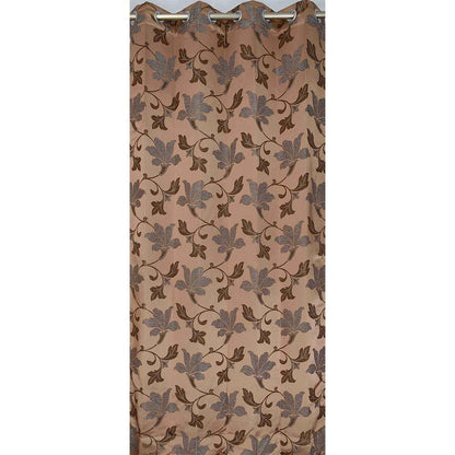 Curtain, (Presto) ICDDM128_LD2, Brown colour Abstract Door curtain Set of 2, Curtain-IM15977-44X108 inches