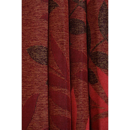 Curtain, (Presto) ICGL101_D2, Red colour Floral Door curtain Set of 2, Curtain-IM15978