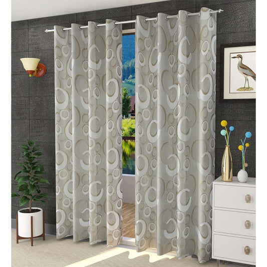 Curtain, (Presto) ICGGL113_W2, Beige Color Floral Curtain 44 X 60 inches, Curtain-IM15982-44X60 inches