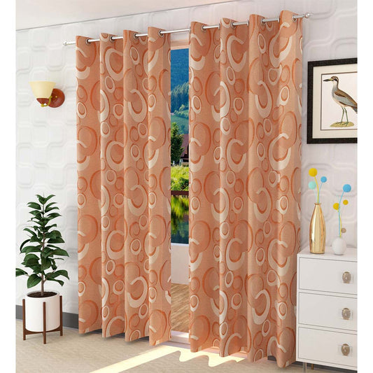 Curtain, (Presto) ICGGL116_W2, Rust Color Floral Curtain 44 X 60 inches, Curtain-IM15984-44X60 inches