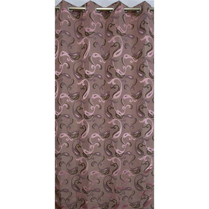 Curtain, (Presto) ICGGL124_LD2, Pink colour Abstract Door curtain Set of 2, Curtain-IM15988-44X108 inches