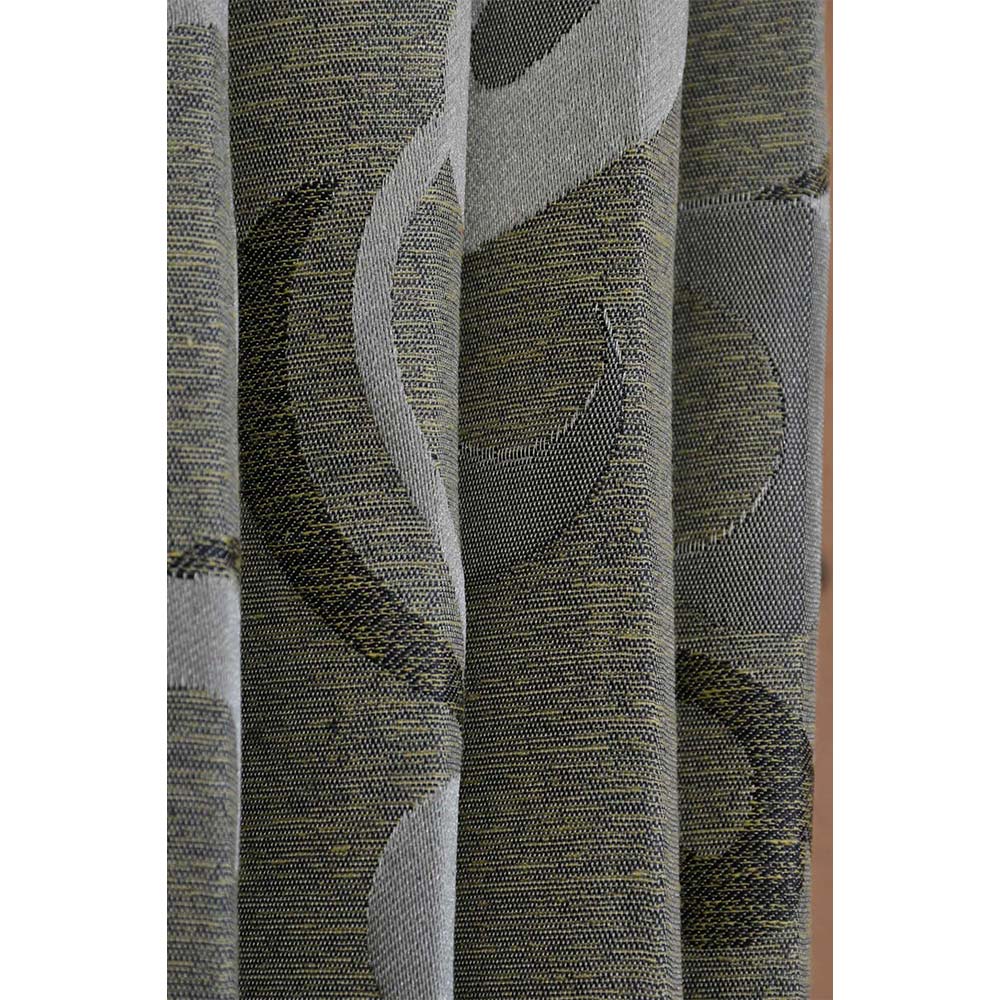 Curtain, (Presto) ICGGL125_D2, Black colour Abstract Door curtain Set of 2, Curtain-IM15989