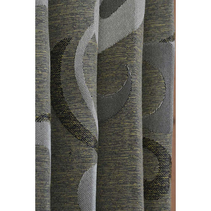 Curtain, (Presto) ICGGL125_W2, Black colour Abstract Door curtain Set of 2, Curtain-IM15989-44X60 inches