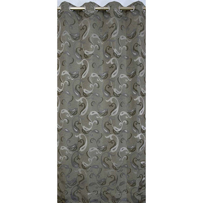 Curtain, (Presto) ICGGL125_D2, Black colour Abstract Door curtain Set of 2, Curtain-IM15989