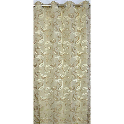 Curtain, (Presto) ICGGL128_LD2, Gold colour Abstract Door curtain Set of 2, Curtain-IM15990-44X108 inches