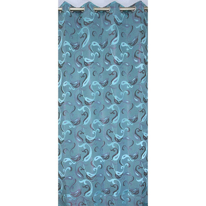 Curtain, (Presto) ICGGL129_LD2, Blue colour Abstract Door curtain Set of 2, Curtain-IM15991-44X108 inches