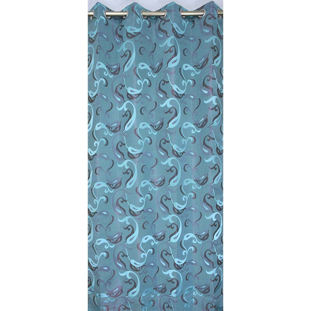 Curtain, (Presto) ICGGL129_D2, Blue colour Abstract Door curtain Set of 2, Curtain-IM15991