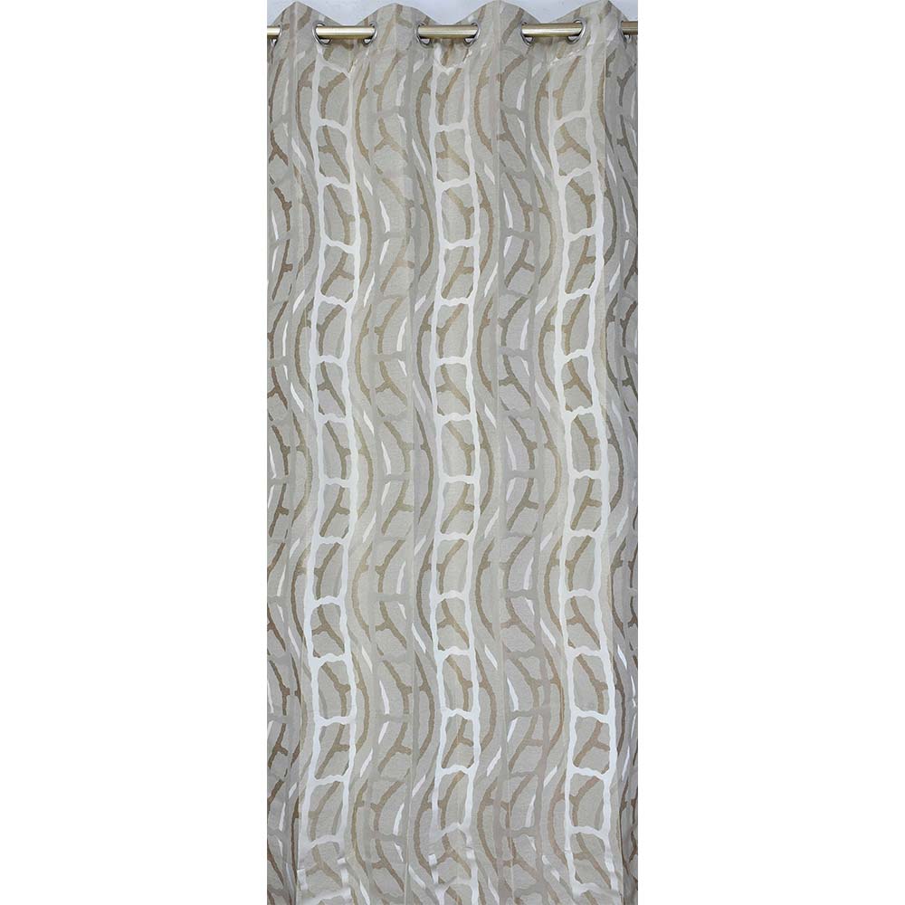 Curtain, (Presto) ICGGL133_LD2, Beige colour Abstract Door curtain Set of 2, Curtain-IM15993-44X108 inches