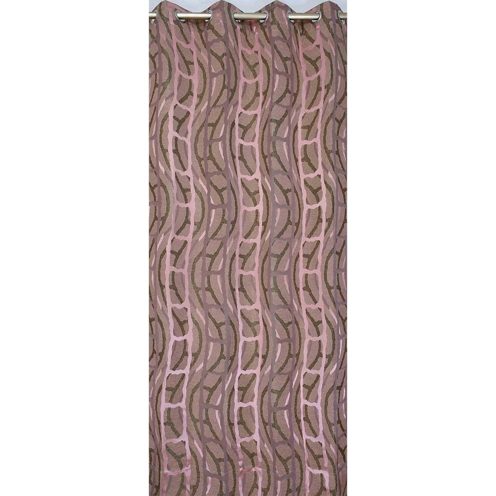 Curtain, (Presto) ICGGL134_LD2, Pink colour Abstract Door curtain Set of 2, Curtain-IM15994-44X108 inches