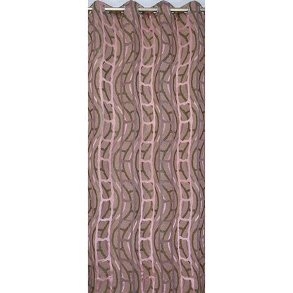 Curtain, (Presto) ICGGL134_LD2, Pink colour Abstract Door curtain Set of 2, Curtain-IM15994-44X108 inches