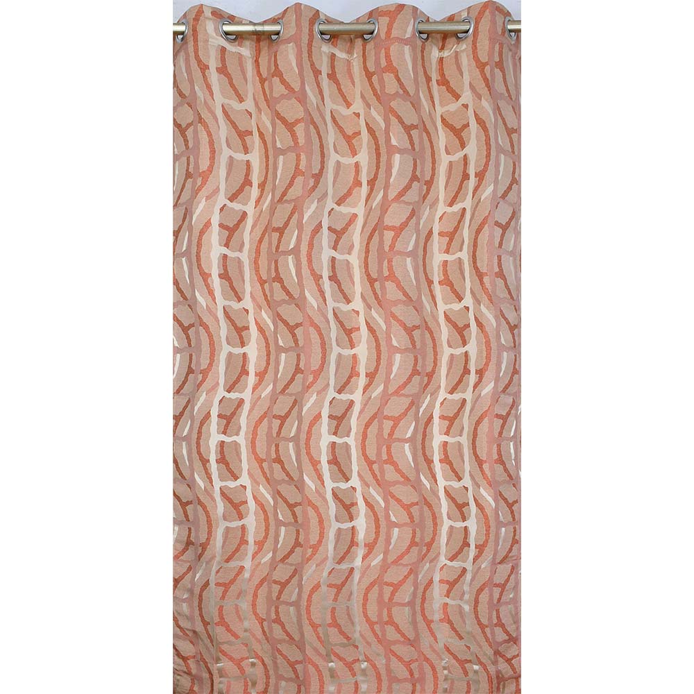 Curtain, (Presto) ICGGL136_LD2, Rust colour Abstract Door curtain Set of 2, Curtain-IM15996-44X108 inches