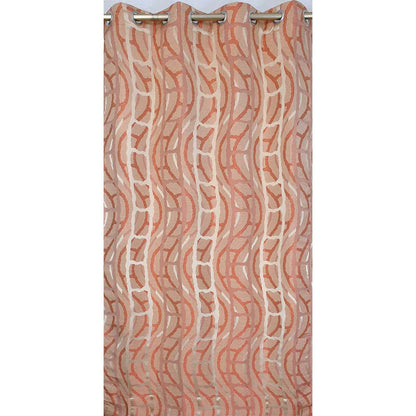 Curtain, (Presto) ICGGL136_LD2, Rust colour Abstract Door curtain Set of 2, Curtain-IM15996-44X108 inches