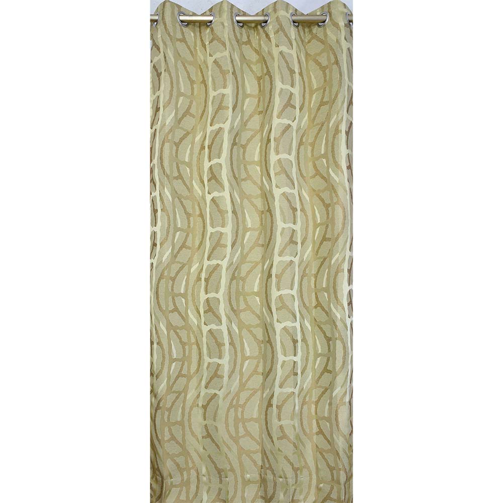 Curtain, (Presto) ICGGL138_LD2, Gold colour Abstract Door curtain Set of 2, Curtain-IM15997-44X108 inches