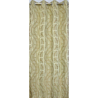 Curtain, (Presto) ICGGL138_D2, Gold colour Abstract Door curtain Set of 2, Curtain-IM15997