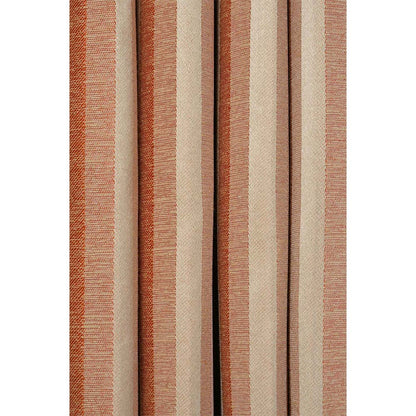 Curtain, (Presto) ICGGL146_W2, Rust colour Striped Door curtain Set of 2, Curtain-IM16003-44X60 inches