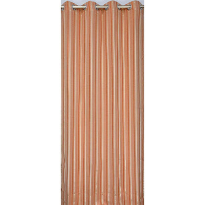 Curtain, (Presto) ICGGL146_LD2, Rust colour Striped Door curtain Set of 2, Curtain-IM16003-44X108 inches