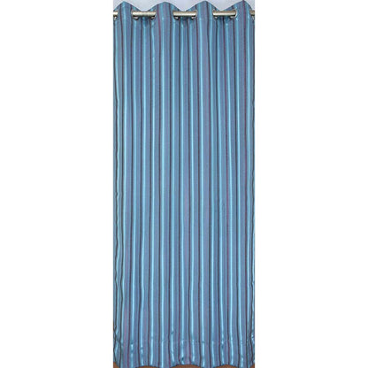Curtain, (Presto) ICGGL149_D2, Blue colour Striped Door curtain Set of 2, Curtain-IM16005-44X84 inches