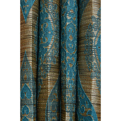 Curtain, (Presto) ICGGP1529_W2, Aqua colour Abstract Door curtain Set of 2, Curtain-IM16006-44X60 inches